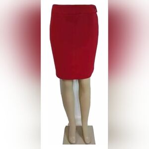 Methode Womens Pencil Skirt Red Above Knee Straight Lined Zipper Petites 6P